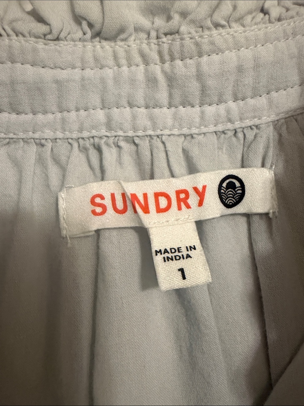 Sundry Light Blue Ruffle Sleeve Button-Front - Picture 2 of 3